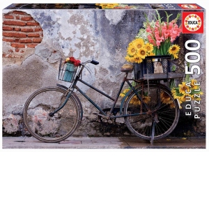 Puzzle Bicycle with flowers, 500 piese (17988)