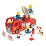 Masina de pompieri, din lemn premium, Fire Engine, 14 piese