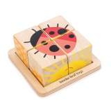 Puzzle educativ Cuburi ilustrate, din lemn premium, Baby Blocks, 5 piese