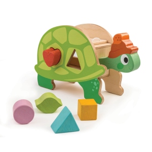 Broasca testoasa didactica, din lemn premium, Tortoise Shape Sorter, 6 piese