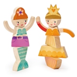 Puzzle printesa si sirena, din lemn premium, Princesses and Mermaids, 16 piese