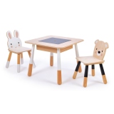 Mobilier pentru copii. Masa cu 2 scaune, din lemn premium, Forest table and Chairs