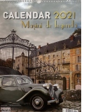 Calendar perete 2021, format mare, spiralat, 6 file: Masini de legenda