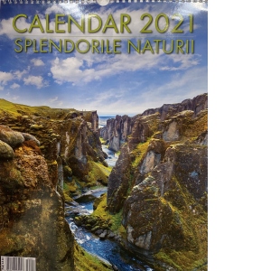 Calendar de perete 2021, format mare, spiralat, 12 file: Splendorile naturii