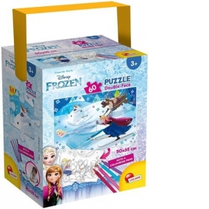 Puzzle in cutie cu 4 carioci - Frozen (60 piese)