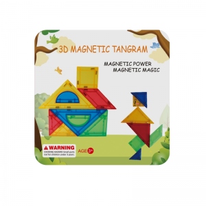 Joc de constructie magnetic - Tangram (9 piese)