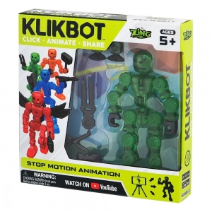 Figurina Robot articulat transformabil KlikBot, Green