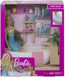 Barbie Set cu Papusa O Baie Relaxanta