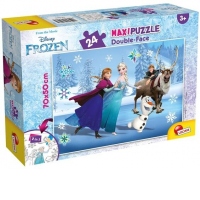 Puzzle de colorat maxi - Frozen la patinoar (24 piese)