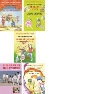 Educatie pentru viata. 4 carti fundamentale pentru copii + 1 carte cadou pentru parinti. Pachetul cu ilustratii alb-negru