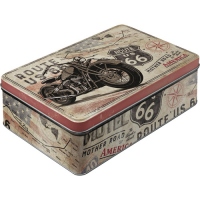 Cutie metalica plata Route 66 Bike Map