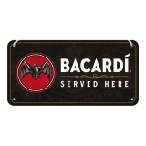 Placa metalica cu snur 10x20 Bacardi - Served Here