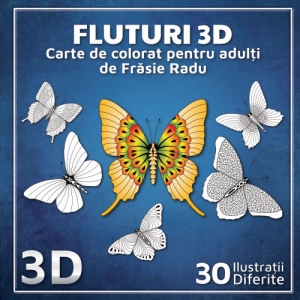 Fluturi 3D. Carte de colorat pentru adulti