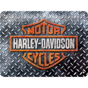 Placa metalica 15x20 Harley-Davidson - Diamond Plate