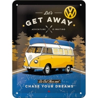 Placa metalica 15x20 VW Bulli - Let' s Get Away Night