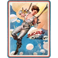 Placa metalica 15x20 Bacardi - Pin Up Girl