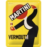 Placa metalica 15x20 Martini - Vermouth Waiter Yellow