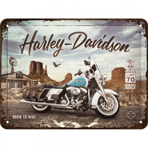 Placa 15x20 Harley-Davidson - Route 66 Road King Classic
