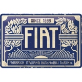 Placa metalica 20x30 Fiat - Since 1899 Logo Blue