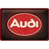Placa 20x30 Audi-Logo Red Shine