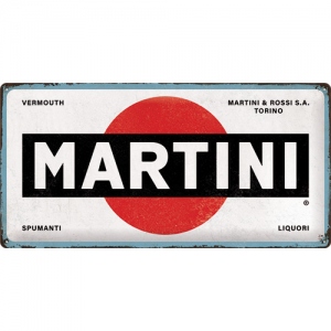 Placa metalica 25x50 Martini - Logo White