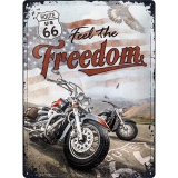 Placa metalica 30x40 Route 66 Freedom