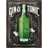 Placa metalica 30X40 Gin & Tonic Green Edition