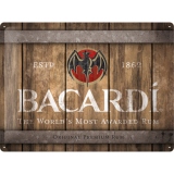 Placa metalica 30x40 Bacardi - Wood Barrel Logo