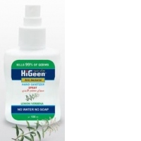HiGeen spray dezinfectant pentru maini, masca sau suprafete, Verbena (alcool 70%) 100ml