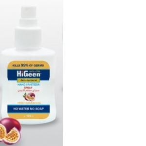 HiGeen spray dezinfectant pentru maini, masca sau suprafete, Maracuja (alcool 70%) 100ml