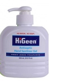 HiGeen gel antibacterian pentru maini, Fresh Lemon (alcool 70%) 500ml
