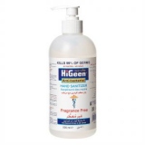 HiGeen gel antibacterian pentru maini, fara parfum (alcool 70%) 500ml