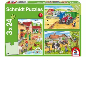 Puzzle 3x24 piese - La ferma