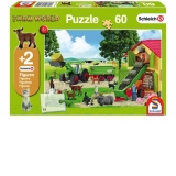 Puzzle 60 piese Schleich - Hay Harvest on the Farm