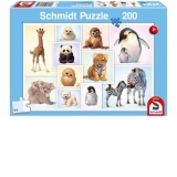 Puzzle 200 piese - Wild Animal Babies