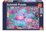 Puzzle 500 piese - Flamingos