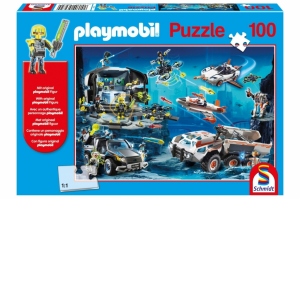 Puzzle 100 piese - Playmobil, Top Agents