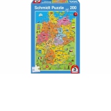 Puzzle 200 piese - Cartoon map of Germany