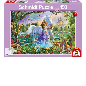 Puzzle 150 piese – Printesa unicornul si castelul