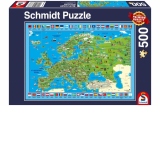 Puzzle 500 piese - Descopera Europa