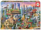 Puzzle 1500 piese Asia Landmarks