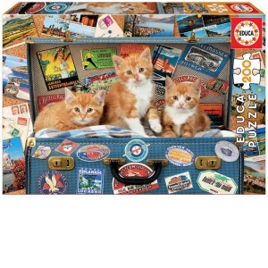 Puzzle 200 piese Travelling Kittens
