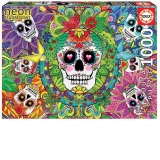 Puzzle 1000 piese Sugar Skulls Neon