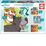 Puzzle 4 in 1 Disney Animals 2