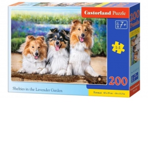 Puzzle 200 piese Shelties in the Lavender Garden