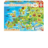 Puzzle 150 piese Map of Europe