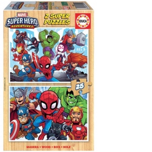 Puzzle 2x25 piese Super Heroes Adventures