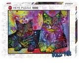 Puzzle 1000 piese Devoted 2 Cats