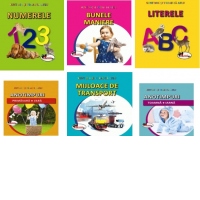 Pachet 6 carti "Sunt mic si vreau sa aflu": 1. Numerele 2. Literele 3. Bunele maniere 4. Anotimpurile primavara/vara  5. Anotimpurile toamna/iarna 6. Mijloace de transport