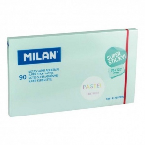 Bloc notes adeziv 127X76 albastru pal super sticky Milan